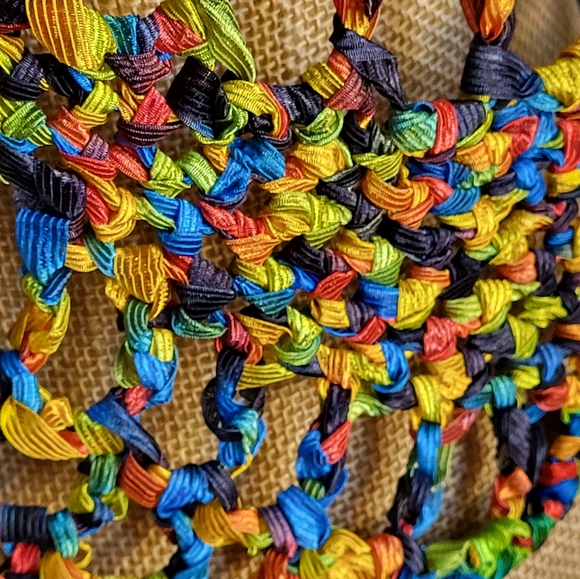 Unbranded bright ribbon open weave crop top medium - Picture 9 of 9